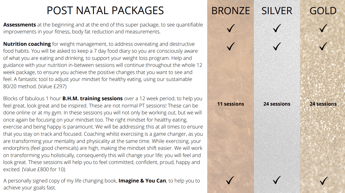 POST NATAL PACKAGES Page 1